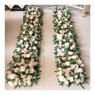 GIGA luxury flower design 2M*40CM long table runners wedding flower aisle runner